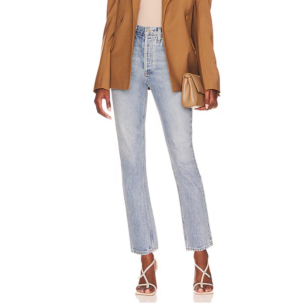 Agolde Riley Light Blue Straight Leg Jeans